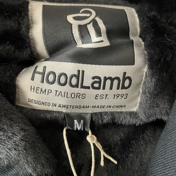 Hoodlamb Ladies Long Nightwatch Black Size Medium Coat Jacket Vegan Hemp - Picture 2 of 8